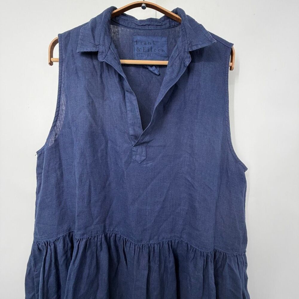 Frank & Eileen Blue Daphne Popover Sleeveless Maxi Shirt Dress Size XL - Picture 3 of 11